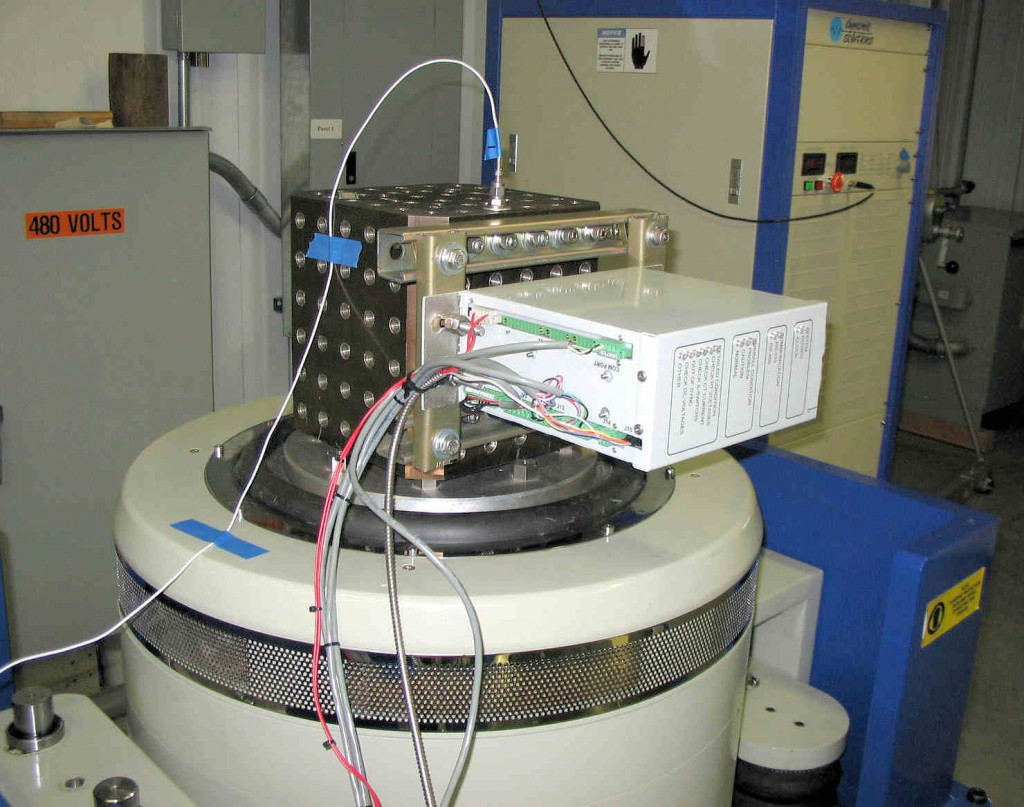 Figure 3.  Vibration Testing using a Cube Fixture