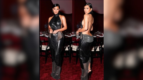 Some Backless Black Magic, Feat. Kim Kardashian In Balmain Crocodile Couture